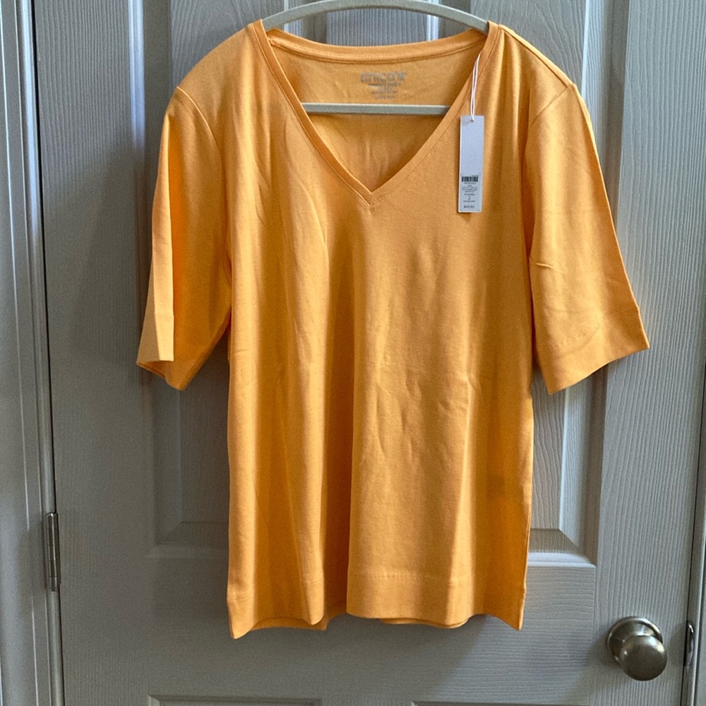 NWT Chico’s Orange Short Sleeve Top
